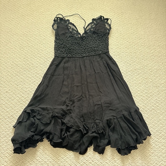 Free People One Black Slip Dress - Picture 3 of 8